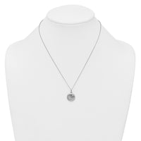 Sterling Silver Rhodium-plated Brushed CZ Circle 17.5in Necklace