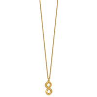 Sterling Silver Gold-tone Polished and Textured Infinity Necklace