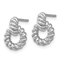 Sterling Silver Rhodium-plated Polished Circle Post Earrings