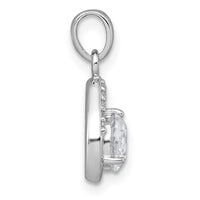 Sterling Silver Rhodium-plated Polished CZ Teardrop Pendant