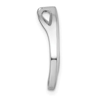 Sterling Silver Rhodium-plated Scratch-finish Fancy Chain Slide Pendant