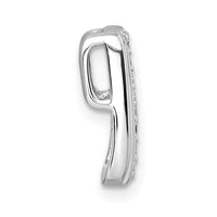 Sterling Silver Rhodium-plated Polished CZ Chain Slide