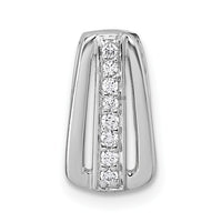 Sterling Silver Rhodium-plated Polished CZ Chain Slide