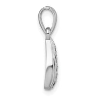 Sterling Silver Rhodium-plated Polished CZ Teardrop Pendant