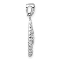 Sterling Silver Rhodium-plated Polished CZ Teardrop Pendant