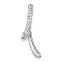Sterling Silver Rhodium-plated Polished Fancy CZ Slide Pendant