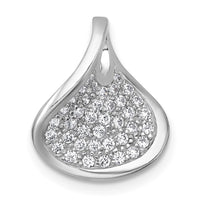 Sterling Silver Rhodium-plated Polished CZ Pendant