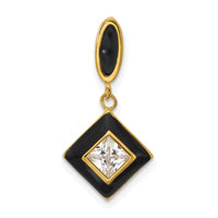 Sterling Silver Gold-plated CZ Enamel Pendant