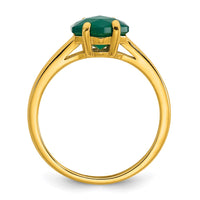 Sterling Silver Gold-tone Green Chalcedony Ring