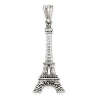 Sterling Silver Antiqued Marcasite 3-D Eiffel Tower Pendant