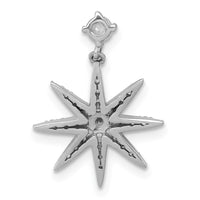 Sterling Silver Rhodium-plated Polished CZ Star Chain Slide