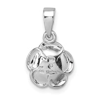 Sterling Silver Rhodium-plated Polished CZ Flower Pendant