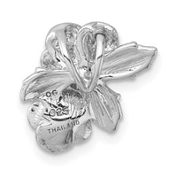 SS Rhodium and Rose Gold-plated CZ Flower Chain Slide Pendant