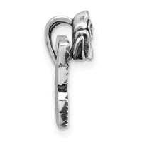 Sterling Silver Antiqued Butterfly With Flower Pendant