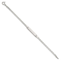 Sterling Silver Polished Anchor Link Children's 6 Inch ID Bracelet