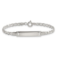 Sterling Silver Polished Anchor Link Children's 6 Inch ID Bracelet