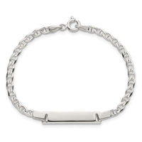 Sterling Silver Polished Anchor Link Children's 6 Inch ID Bracelet