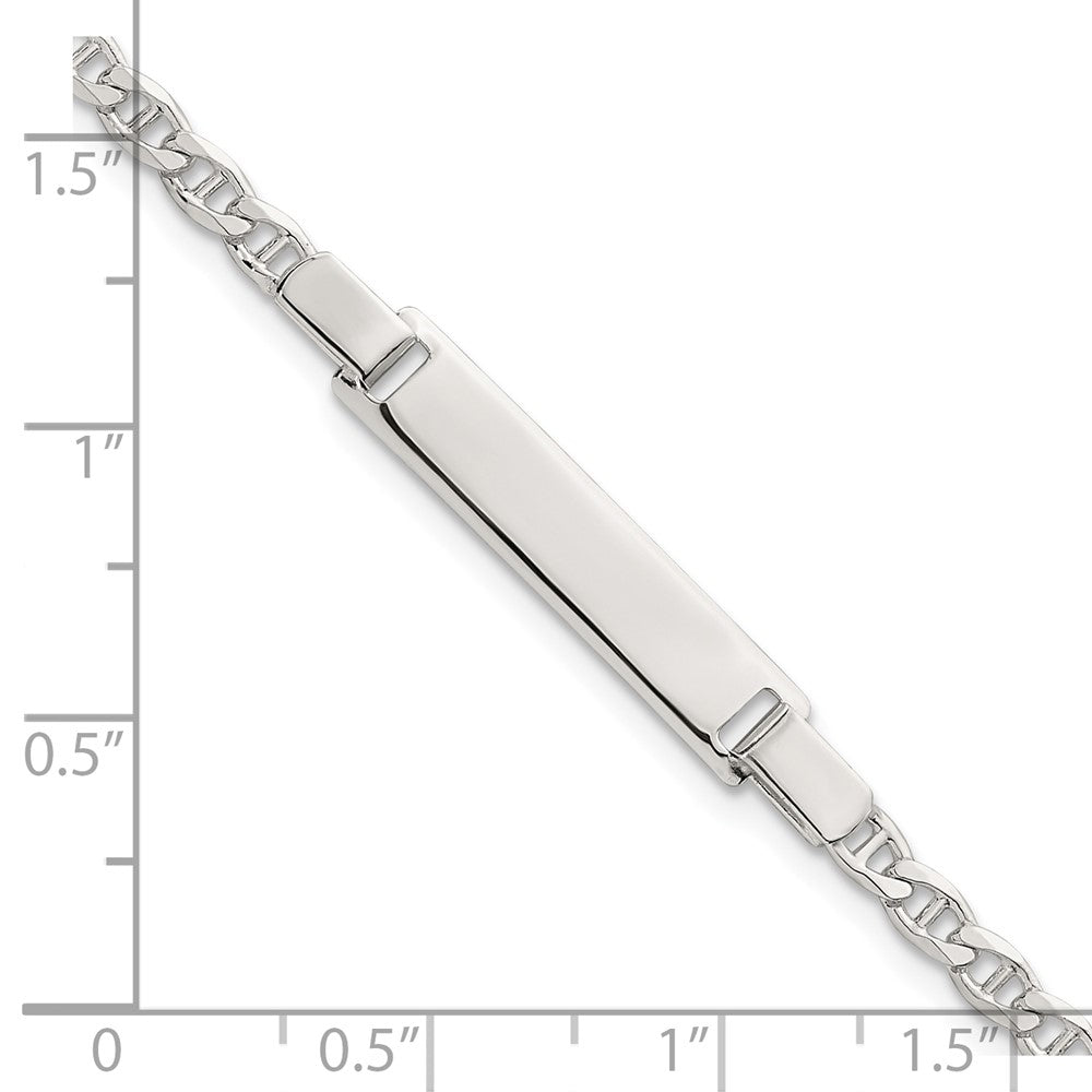 Sterling Silver Polished Anchor Link Children's 6 Inch ID Bracelet