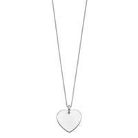 Sterling Silver Engraveable Heart on Box Chain 18 inch Necklace