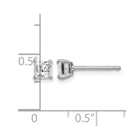 Sterling Silver Rhodium-plated Madi K 4mm Square CZ Stud Earrings