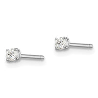 Sterling Silver Rhodium-plated Madi K 2.5mm Round CZ Stud Earrings