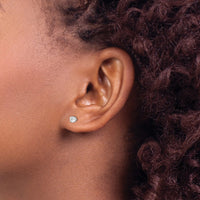Sterling Silver Rhodium-plated Madi K 4mm Round CZ Stud Earrings