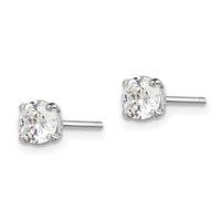 Madi K-Sterling Silver Rhodium-plated 5mm Round CZ Stud Earrings