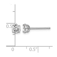 Madi K-Sterling Silver Rhodium-plated 5mm Round CZ Stud Earrings