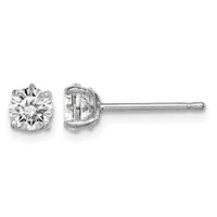 Madi K-Sterling Silver Rhodium-plated 5mm Round CZ Stud Earrings