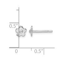 Sterling Silver Madi K RH-plated Flower Petite Post Earrings