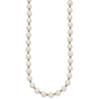 Sterling Silver Rhodium-plated White FW Cultured Pearl Necklace