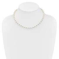 Sterling Silver Rhodium-plated White FW Cultured Pearl Necklace