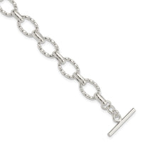 Sterling Silver 7.75inch Polished Fancy Link Toggle Bracelet