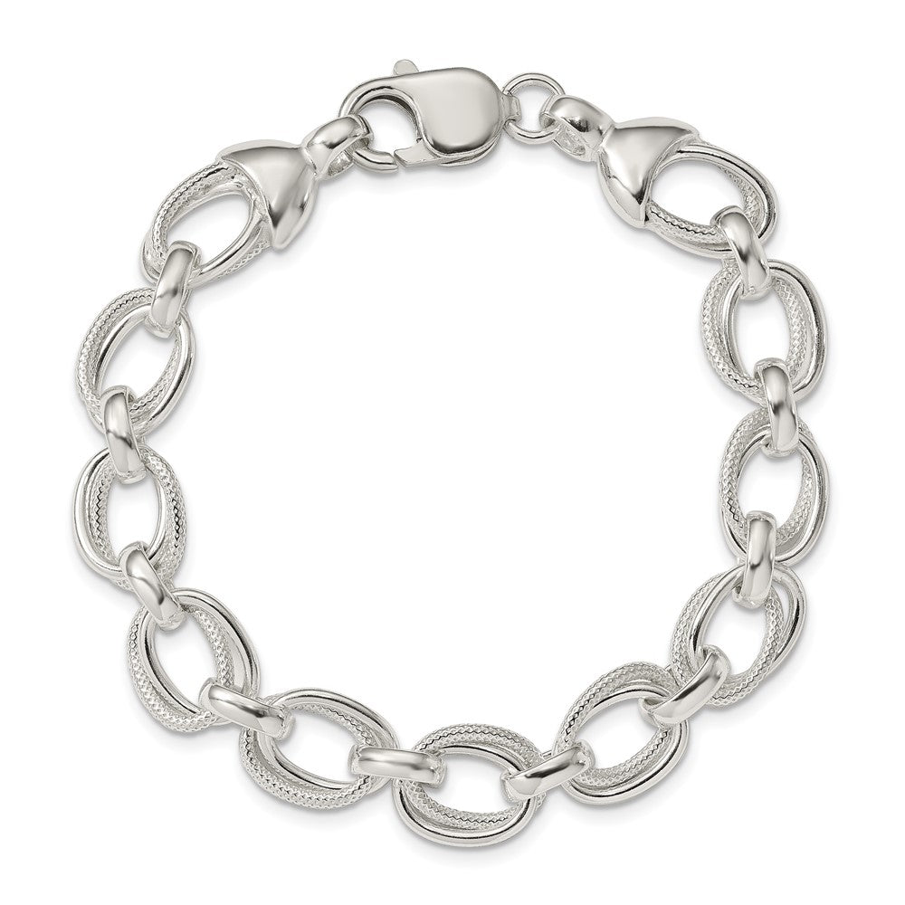 Sterling Silver 8.5inch Fancy Link Bracelet