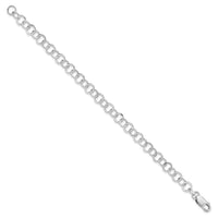 Sterling Silver Amore La Vita Rhod-pl 7.5 inch Fancy Link Charm Bracelet