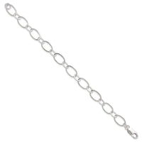 Sterling Silver 7.5inch Fancy Link Bracelet