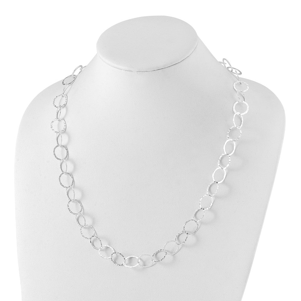Sterling Silver Fancy Hammered Necklace