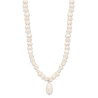 Sterling Silver FW Cultured Pearl Drop 18in Necklace
