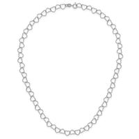 Sterling Silver 18inch Polished Fancy Heart Link Necklace