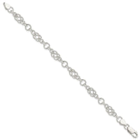 Sterling Silver 7.5inch Polished Fancy Knot-Link Bracelet