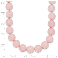 8-8.5mm Smooth Beaded Rose Quartz Necklace w/Sterling S.RH Clasp