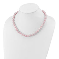 Sterling Silver Rh-plated 9-10mm Purple FW Cultured Pearl Necklace
