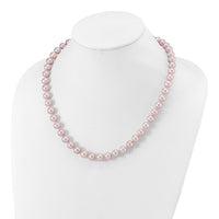 Sterling Silver Rh-plated 9-10mm Purple FW Cultured Pearl Necklace