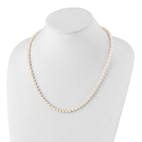 Sterling Silver Rhodium 5-6mm White FW Cultured Pearl Necklace