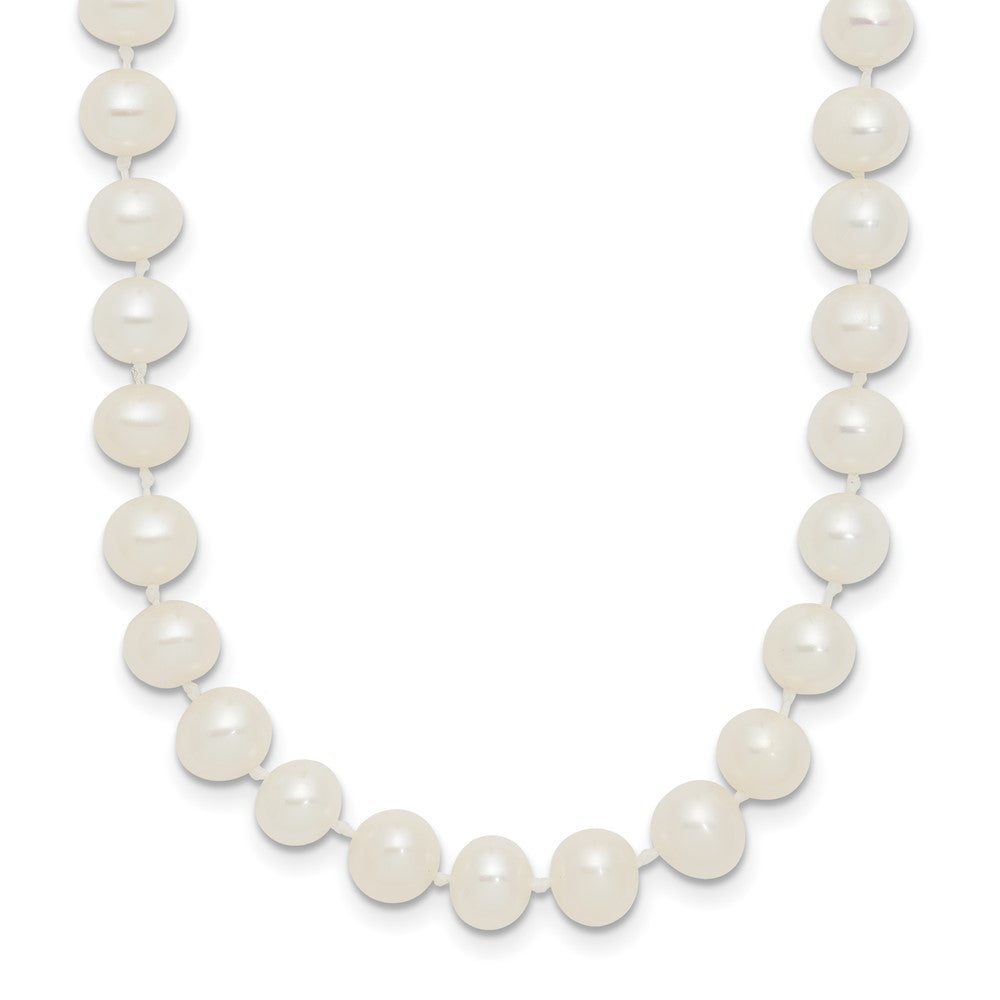 Sterling Silver Rhodium-plated 5-6mm White FWC Pearl Necklace