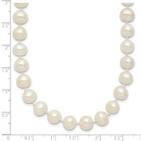 Sterling Silver Rhodium 7-8mm White Freshwater Cultured Pearl Necklace