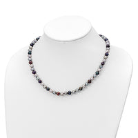 Sterling Silver Rhodium FWC Pearl Necklace/7.25 Brace/3pc Earring Set
