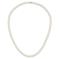 Sterling Silver Rhod-pltd White 6-7mm 3 piece FW Cultured Pearl Set
