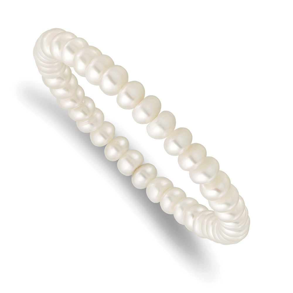 Sterling Silver Rhod-pltd White 6-7mm 3 piece FW Cultured Pearl Set