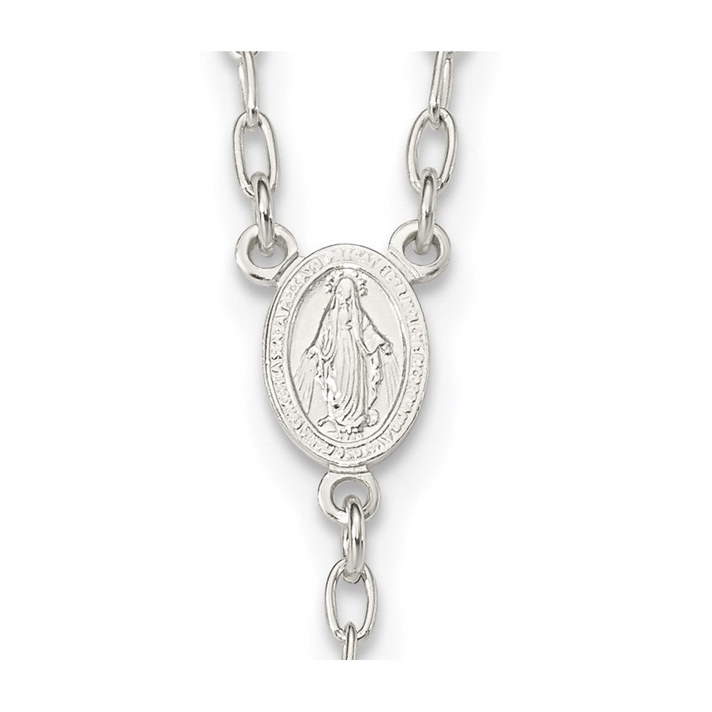 Sterling Silver Rose and Gold-plated Polished Beads Rosary